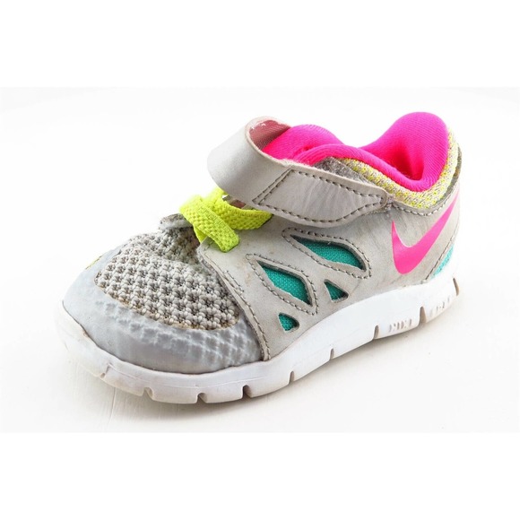 Nike Free 5.0 Gray Fabric Athletic‎ Toddler Girls Sz 4 - Picture 1 of 6